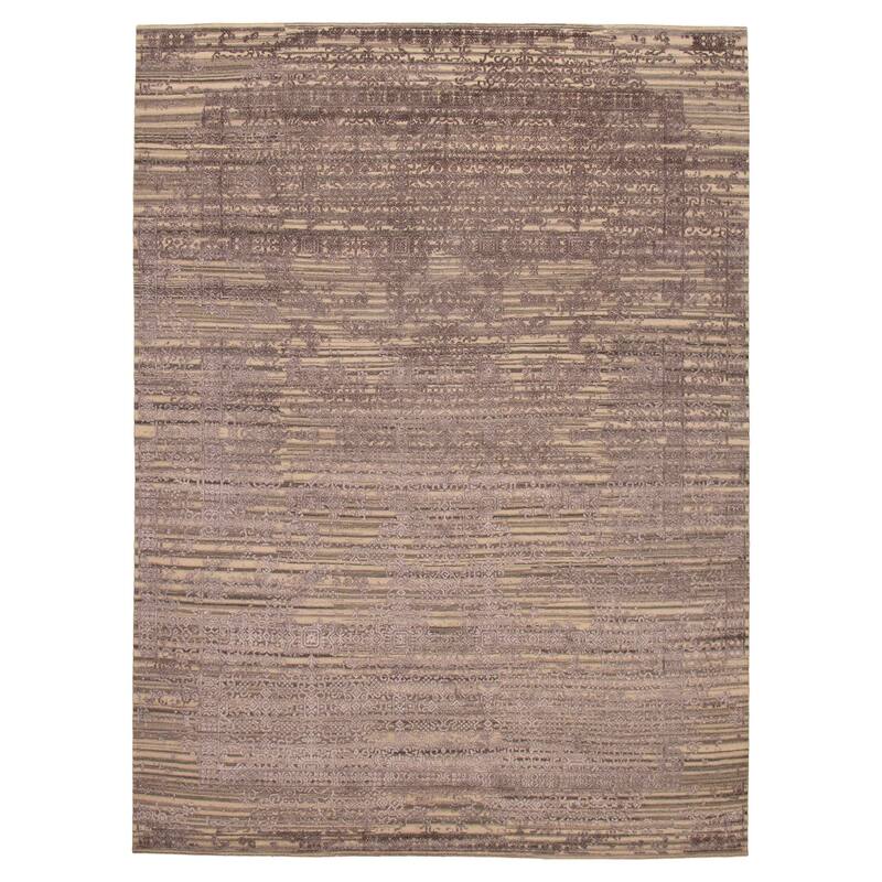 ECARPETGALLERY Hand-knotted Heritage Taupe Silk, Wool Rug - 9'8 x 12'10 - Taupe - 9'8 x 12'10