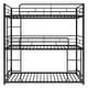 preview thumbnail 8 of 7, Black Twin Steel Triple Bunk Bed with Guardrails, Ladders