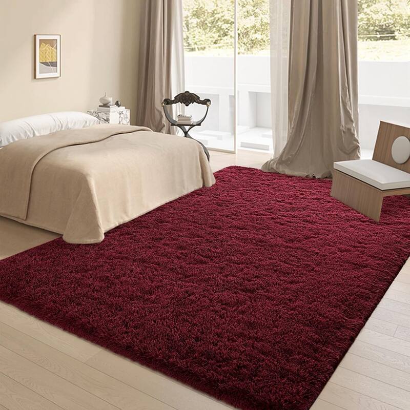 Living Room Bedroom Super Soft Pile Area Rug, Modern Shaggy Rugs, Non-Slip Pile Rugs for Kids