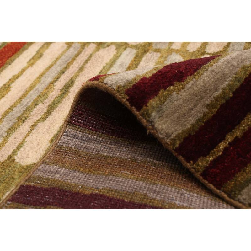 ECARPETGALLERY Hand-knotted Peshawar Ziegler Dark Copper, Light Grey Wool Rug - 5'0 x 7'11