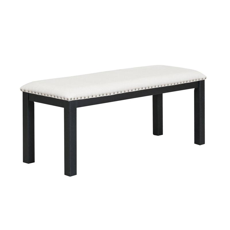 Extendable Dining Table with 4 Upholstered Dining Chairs and Dining Bench