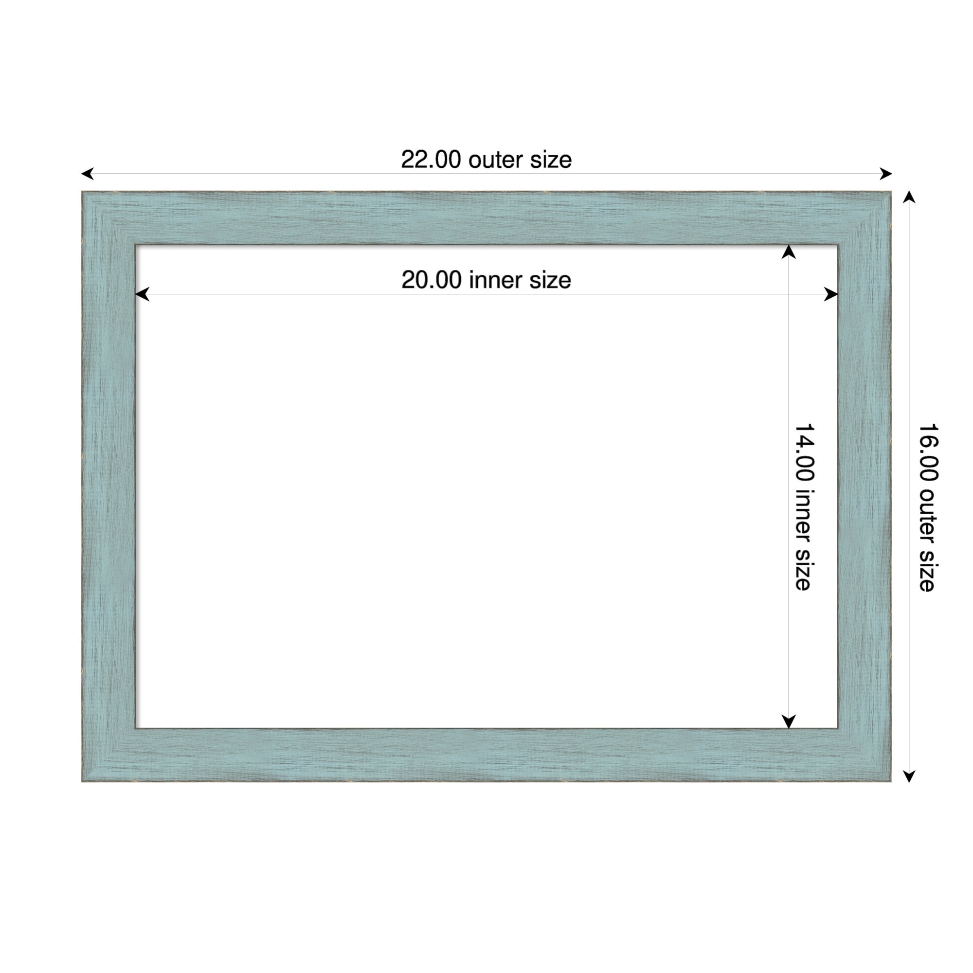 Amanti Art Sky Blue Rustic Framed Dry Erase Magnetic Board
