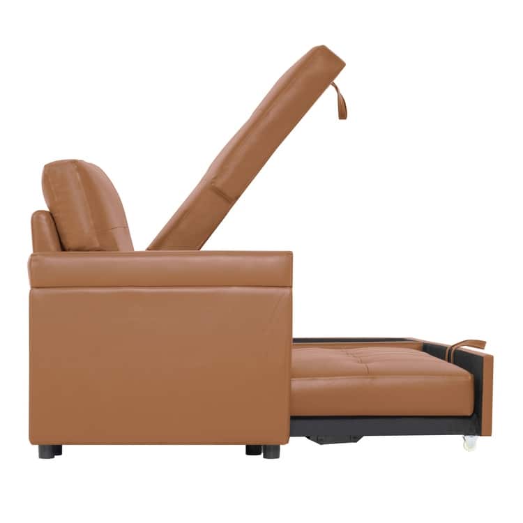 Reversible Sectional Sofa with Pull-Out Sleeper Bed, Hidden Storage Chaise, Durable Legs,