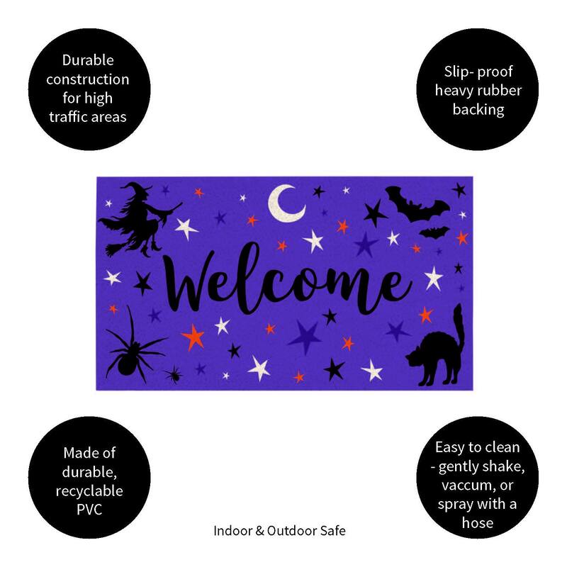 16 in. x 28 in. PVC Halloween Witchy Welcome Door Mat