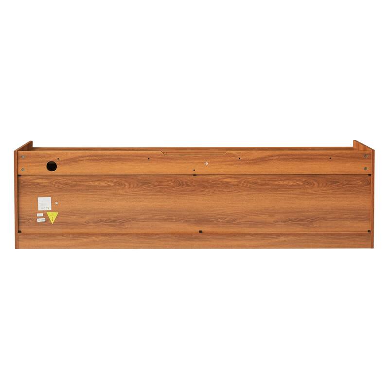 LED TV Stand for TVs up to 80" Wood TV Console with 4 Storage Drawer Media Console Table with Built-in Charging Ports