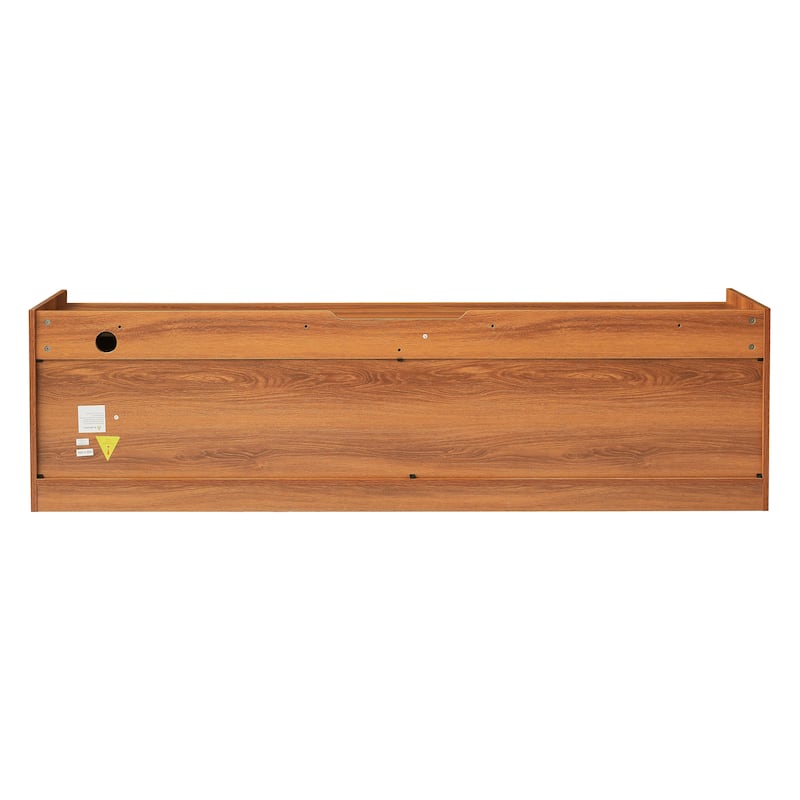 Roomfitters Modern TV Stand with 4 Drawers, Tempered Glass, Charging Ports and Ambient Lighting, Ample Storage