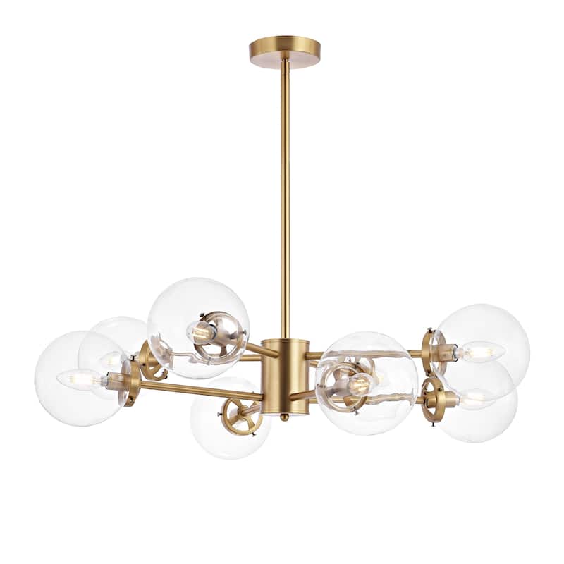GetLedel 8-Light Dimmable Sputnik Chandelier with Glass Globe Shades