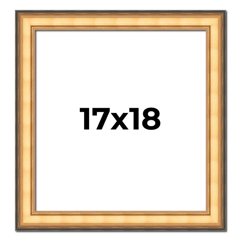 17x18 Frame Gold Plein Aire Solid Wood Picture Frame Width 2 Inches |