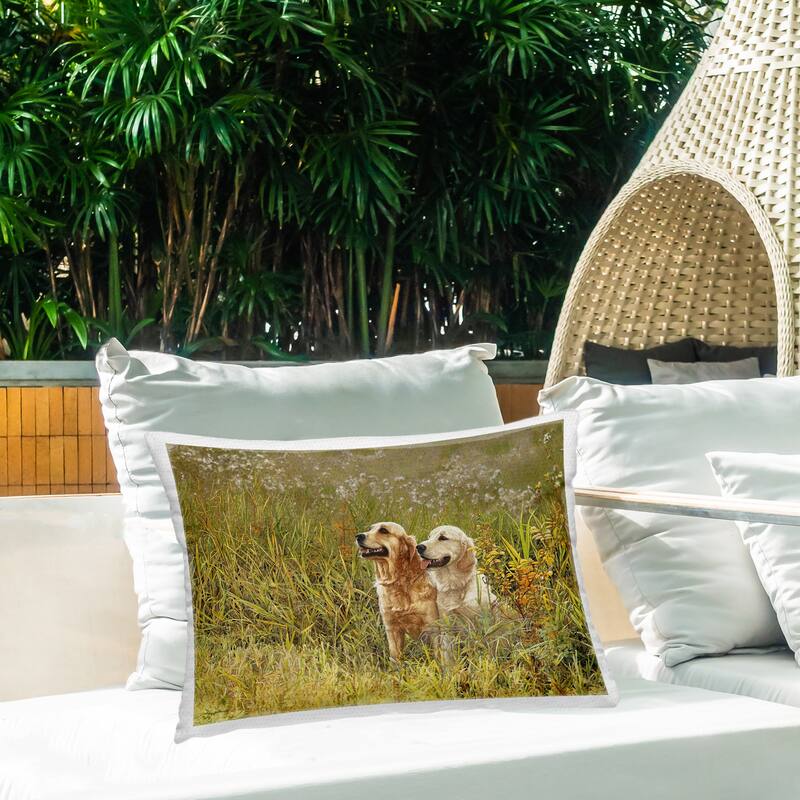 Stupell Happy Dogs Field Day Printed Outdoor Throw Pillow Design by Sueellen Ross