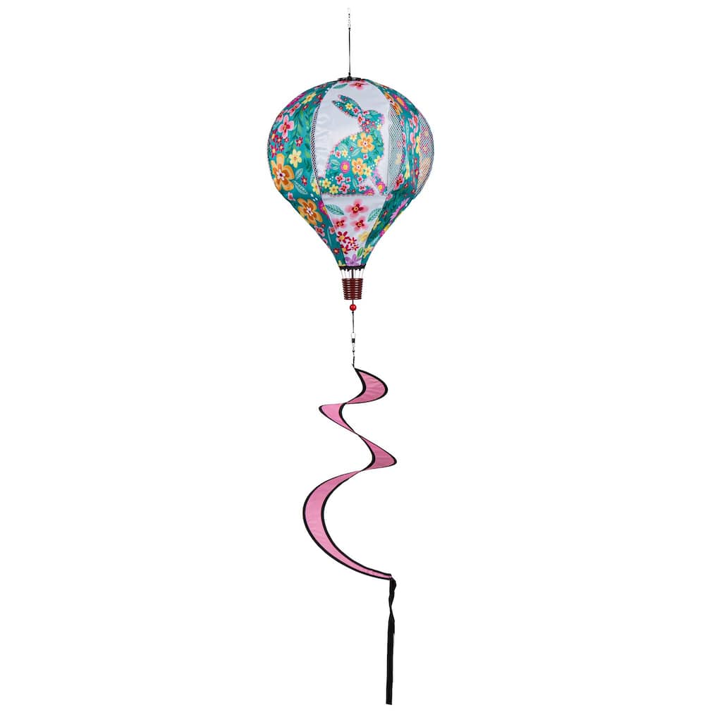 55 in. Floral Patterned Bunny Balloon Spinner