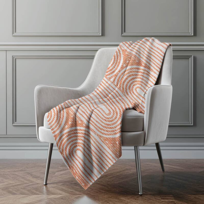 Premium Machine Washable Contemporary Sherpa Throw Blanket - Salmon - 4'2" x 5'10"