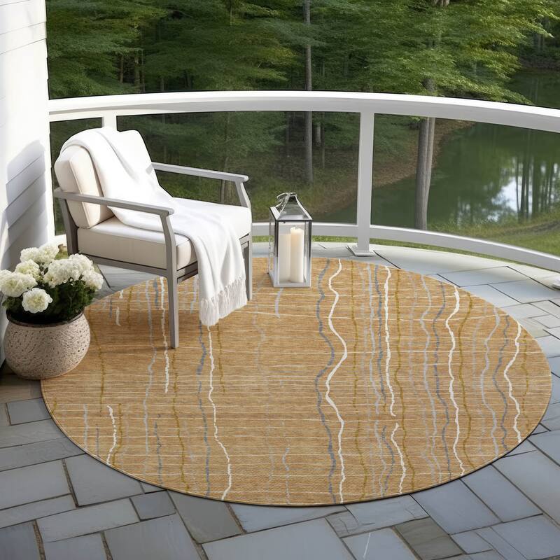 Machine Washable Indoor/ Outdoor Modern Century Chantille Rug