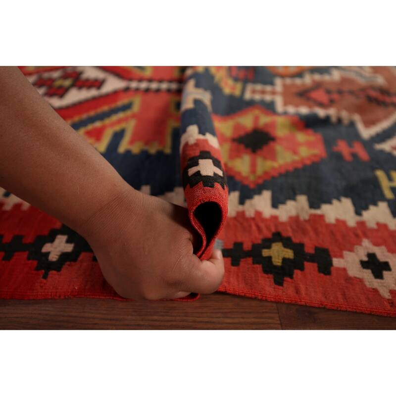 Vegetable Dye Shirvan Antique Area Rug Hand-Woven Wool Carpet - 5'6" x 11'5"