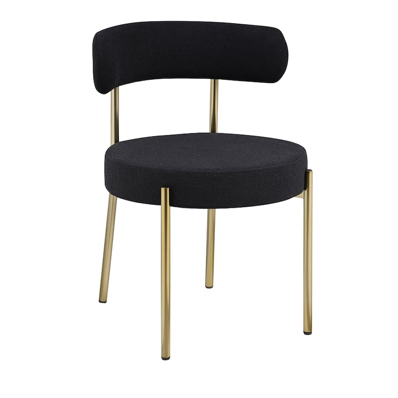 Dining Chairs Set of 2 Round Upholstered Boucle Dining Room Chairs