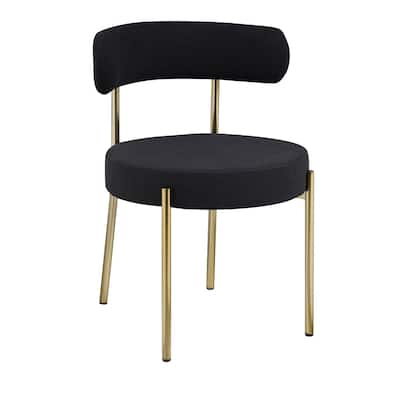 Modern Round Upholstered Boucle Dining Chairs (Set of 2)