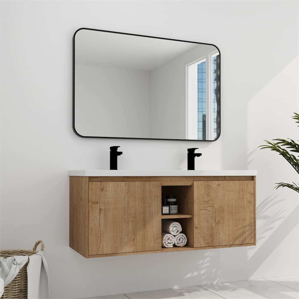 47.6" Wall Mounted Bathroom Vanity With Double Sink