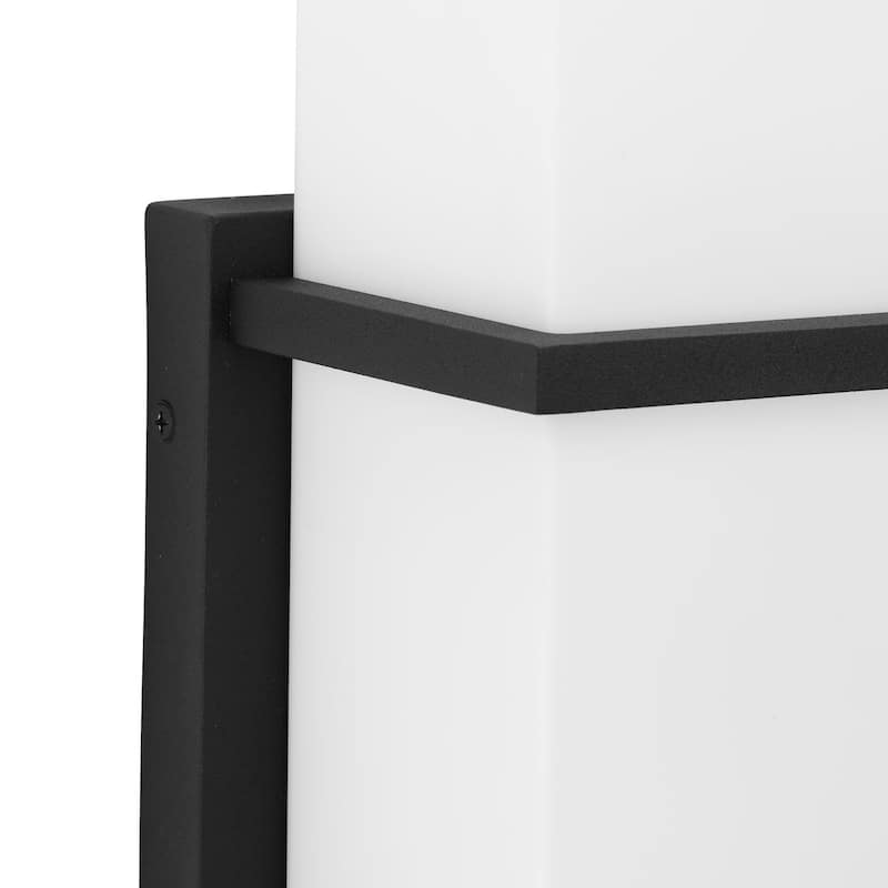 Antrim Collection One-Light Black Modern Medium Outdoor Wall Lantern - 5.25 in x 5 in x 18 in