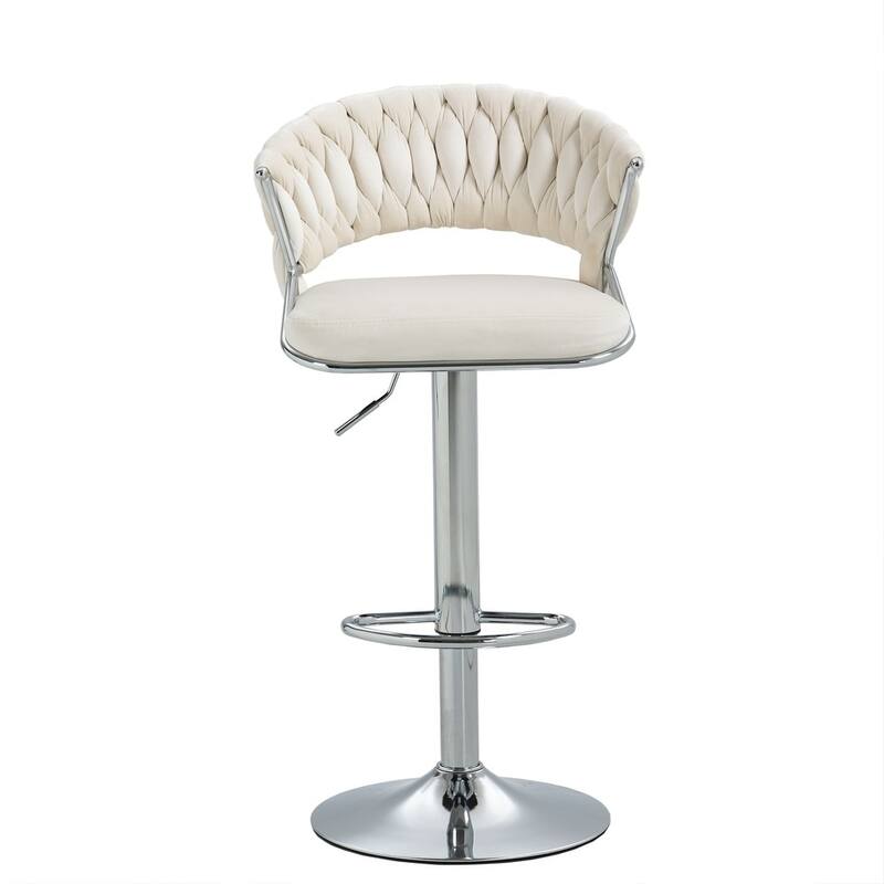 Modern Velvet Counter Bar Stools with Backs(Set of 4)