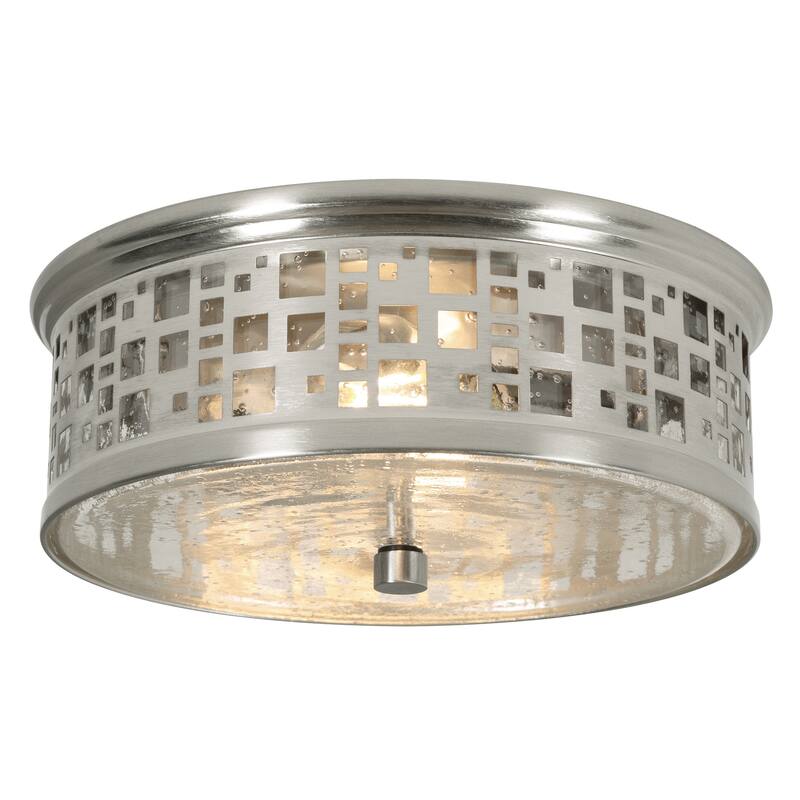 AFX Roscoe 2-light Satin Nickel Flushmount