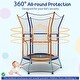 preview thumbnail 12 of 25, Mini Trampoline for Kids with Safety Enclosure Net and Foam Handles