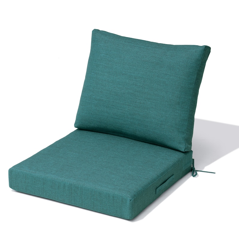 24''x24'' Outdoor Patio Seat Cushion Set with Removable Cover - 1PC - MALACHITE