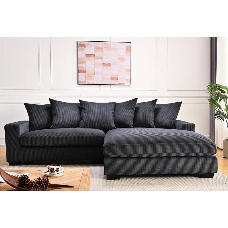 Payan 102.4 inch Wide Corduroy 2-Piece Sectional Sofa