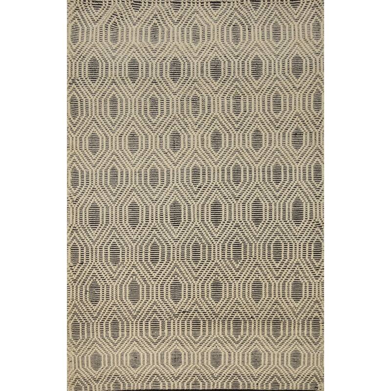 Hand Knotted Oriental 100% Wool Carpet Modern Geometric Beige & Ivories Modern Gotti Design Area Rug - 7' 5'' X 5' 3''