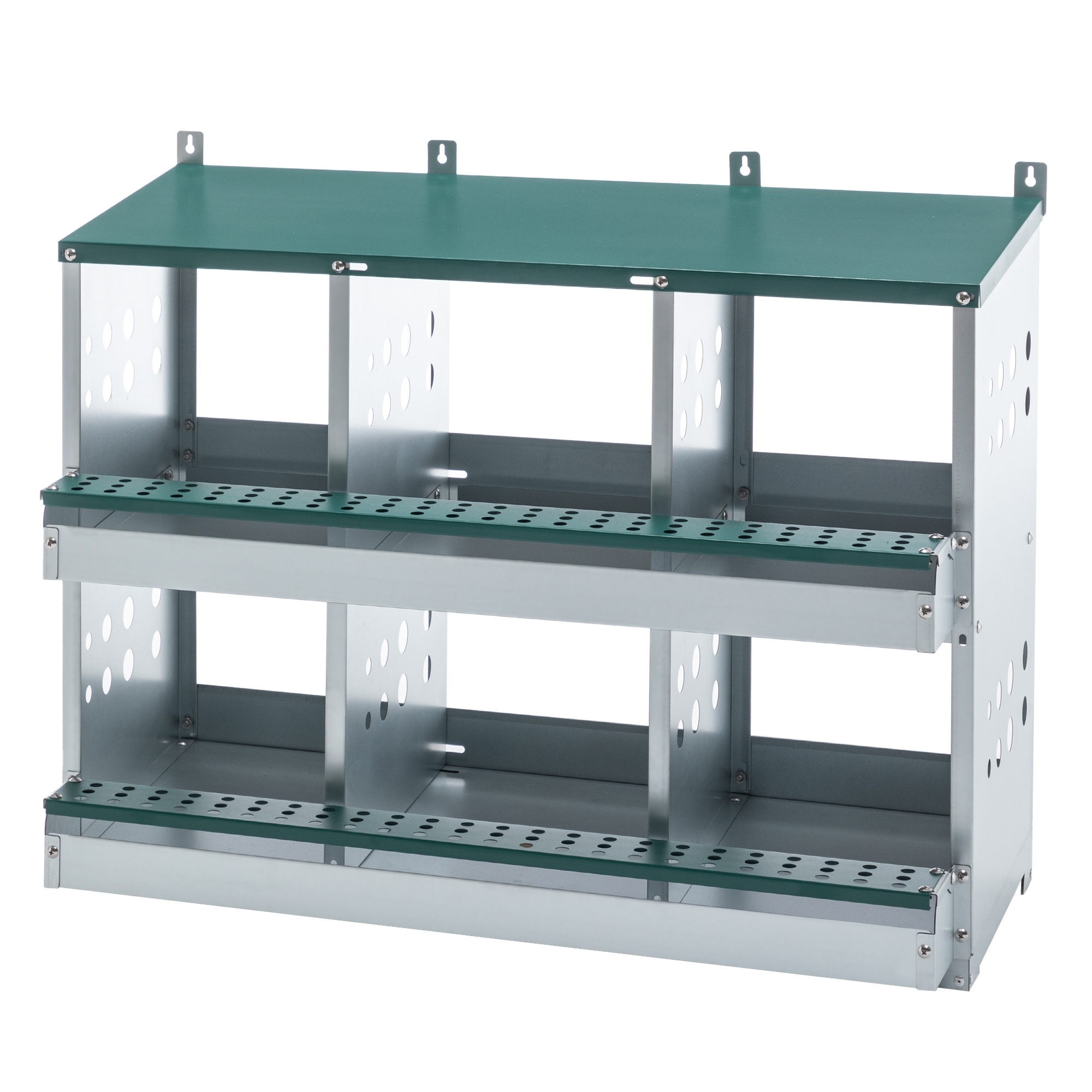 6-Compartment Roll Away Chicken Nesting Box - Egg Laying Box, Green