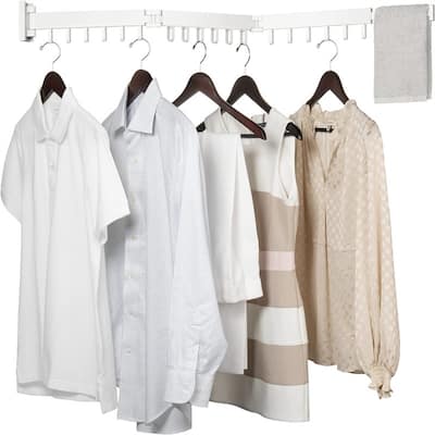 Wall Mounted Drying Rack - Foldable Laundry Room Organization - 50"D x 1.8"W x 3"H