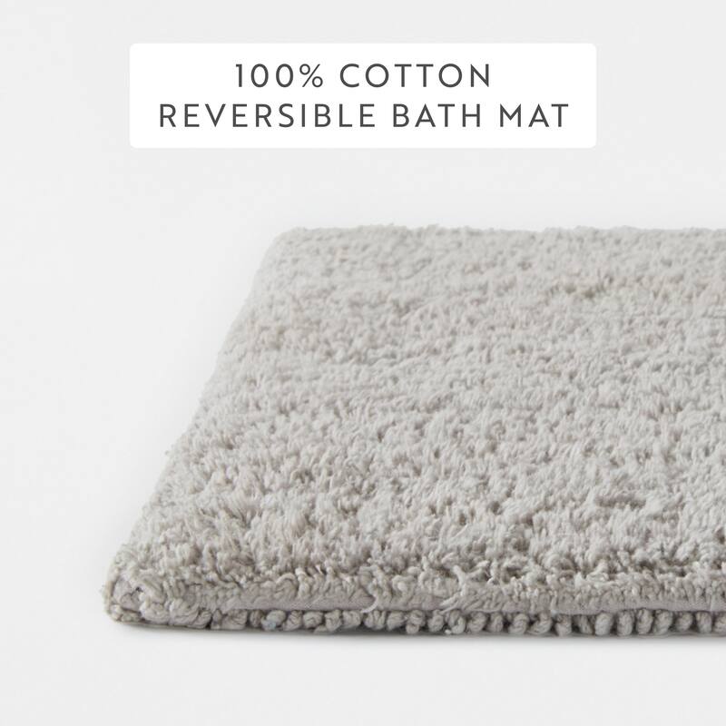 Becky Cameron 100% Cotton Reversible Solid Bath Mat