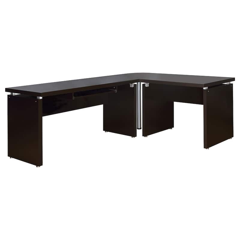 Skylar 83-inch L-Shaped Office Computer Desk Cappuccino - Cappuccino
