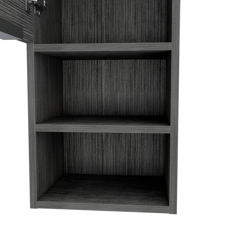 Medicine Cabinet with Single Door, Two Interior Shelves, and Two External Shelves