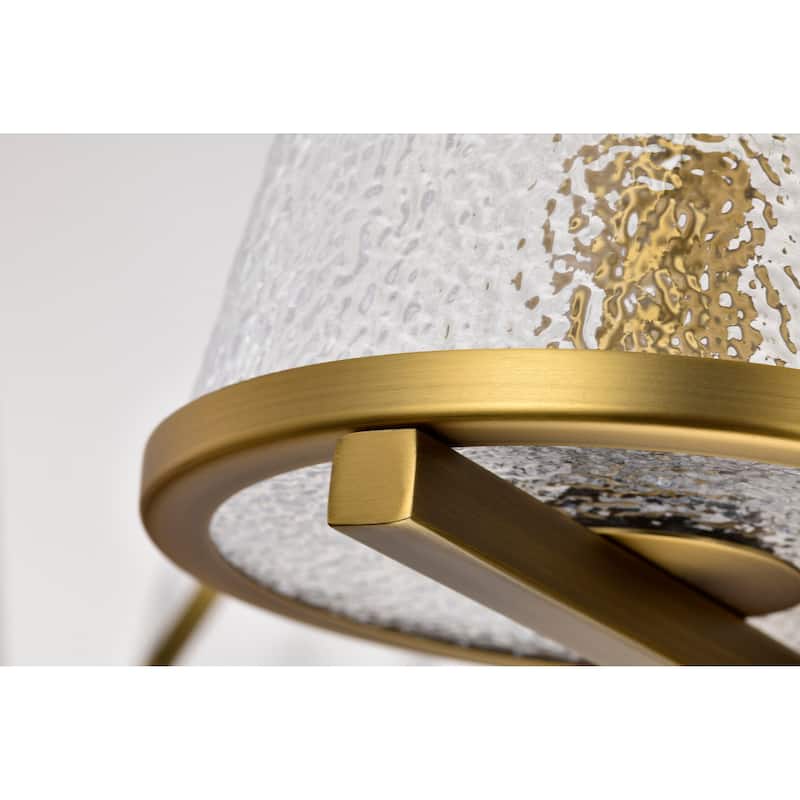 Valentine 7 Light Chandelier Vintage Brass Finish Hammered Glass - Vintage Brass