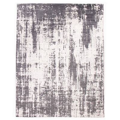 ECARPETGALLERY Hand-knotted Loreto Dark Grey Silk Rug - 9'0 x 11'11