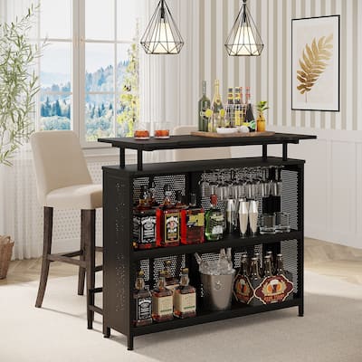 Wine Bar Cabinet Mini Bar for Home Kitchen Pub
