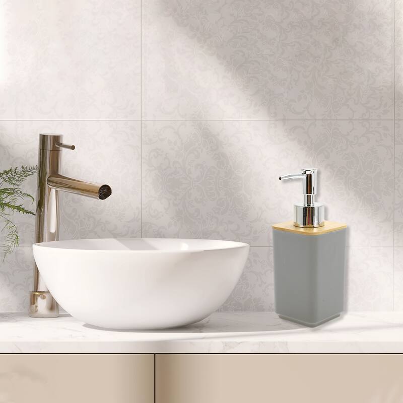 Square Soap Pump Dispenser Set for Bathroom for Laundry Rooms 1 Set - Gray