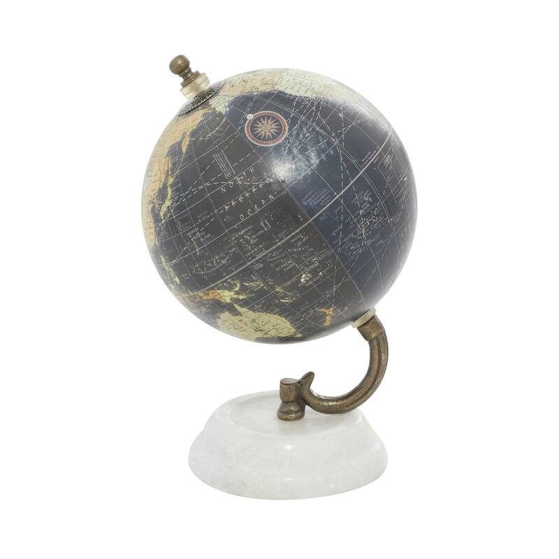 Marble Globe with Marble Base - Teal or Black - Roche River Decor