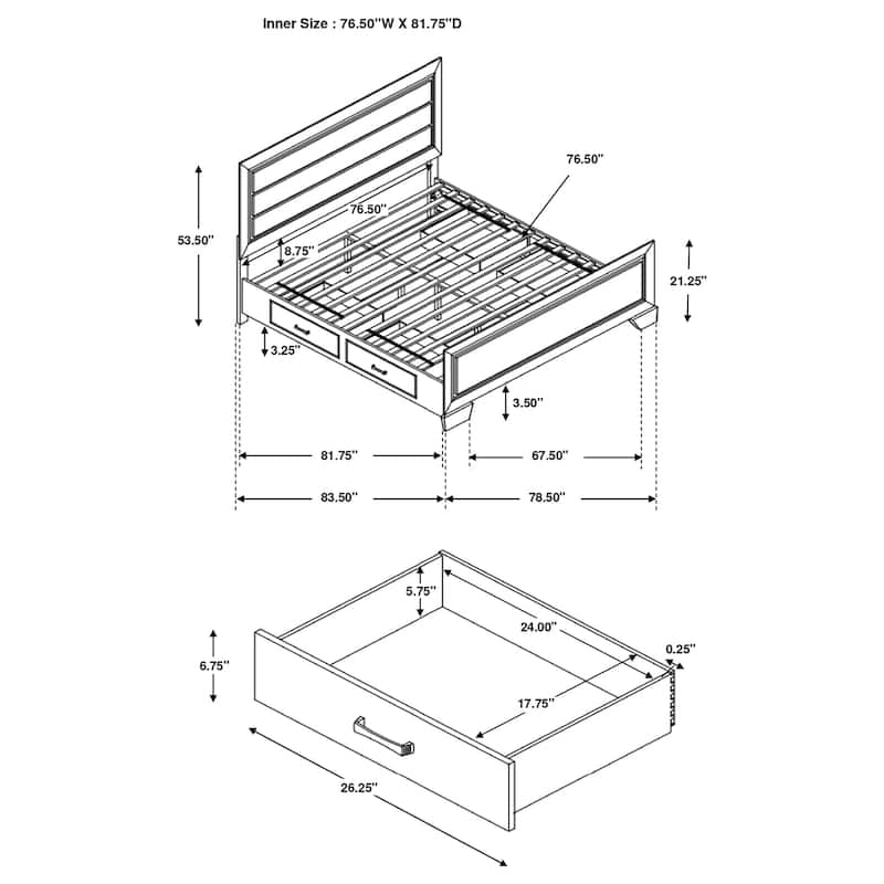 Kauffman Transitional Wood Storage Panel Bed