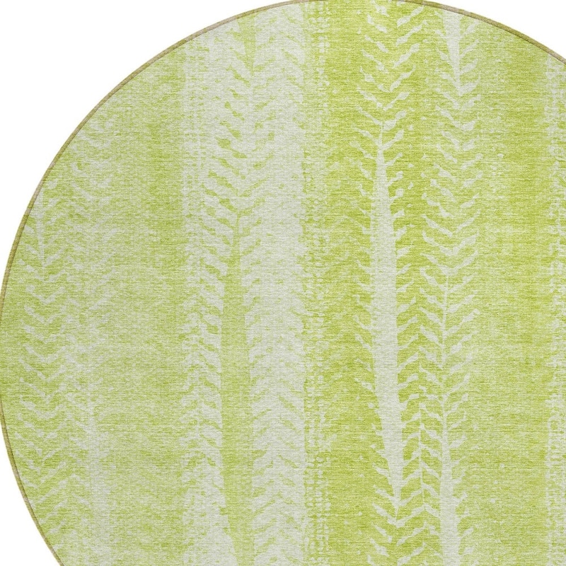 HomeRoots Botanical Leaves Transitional Rectangle Outdoor Rug