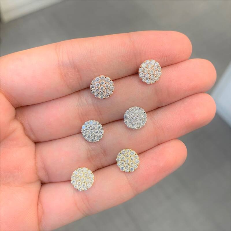 Joelle Collection Diamond Stud Earrings 14K White Gold 3/4 CT TDW