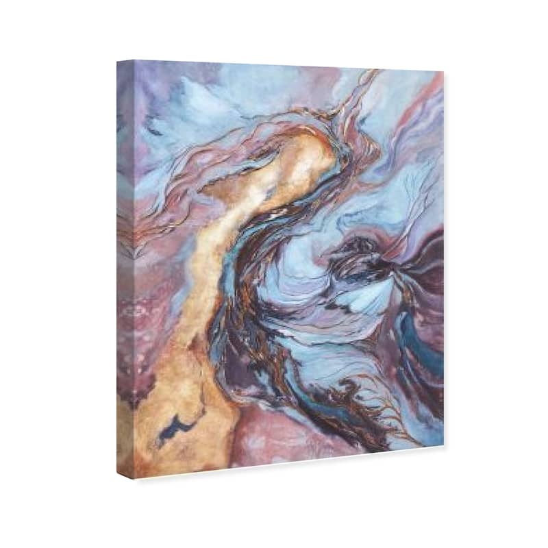 Wynwood Studio Abstract Royal Crystal III Gold and Rose Pink Glam Wall Art Canvas Print
