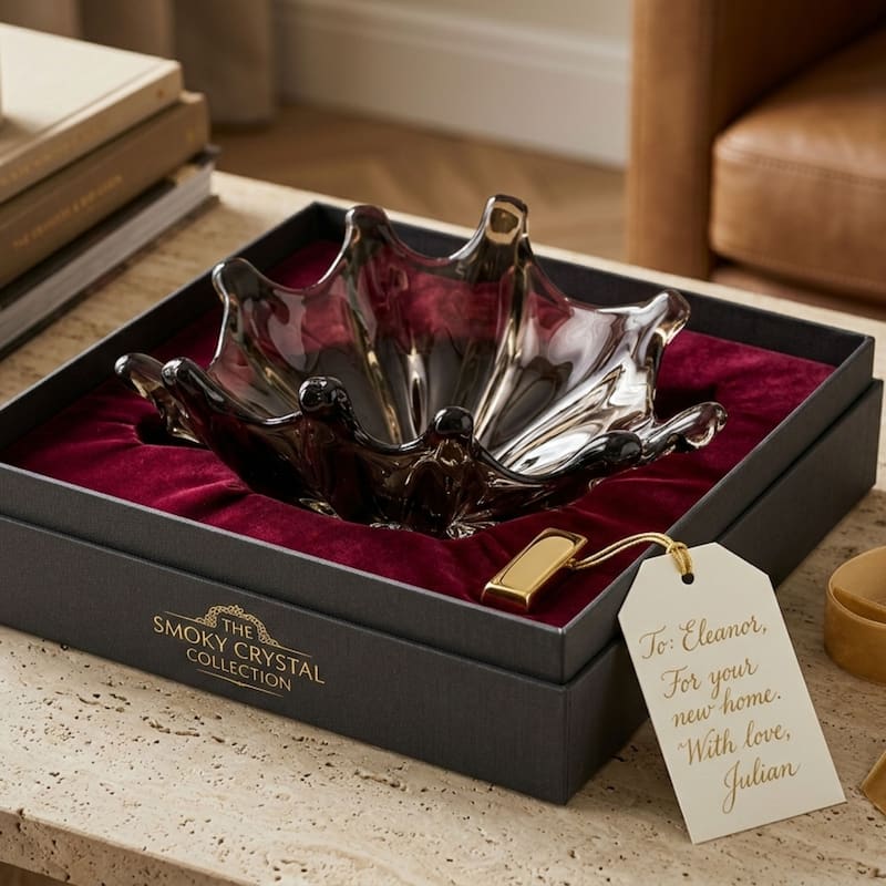 Aria Home Elegant Sculptural Glass Bowl Centerpiece Decorative Accent