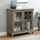 preview thumbnail 2 of 3, Kembel Transitional Grey 29-inch Wood 2-Shelf Hallway Cabinet by Furniture of America
