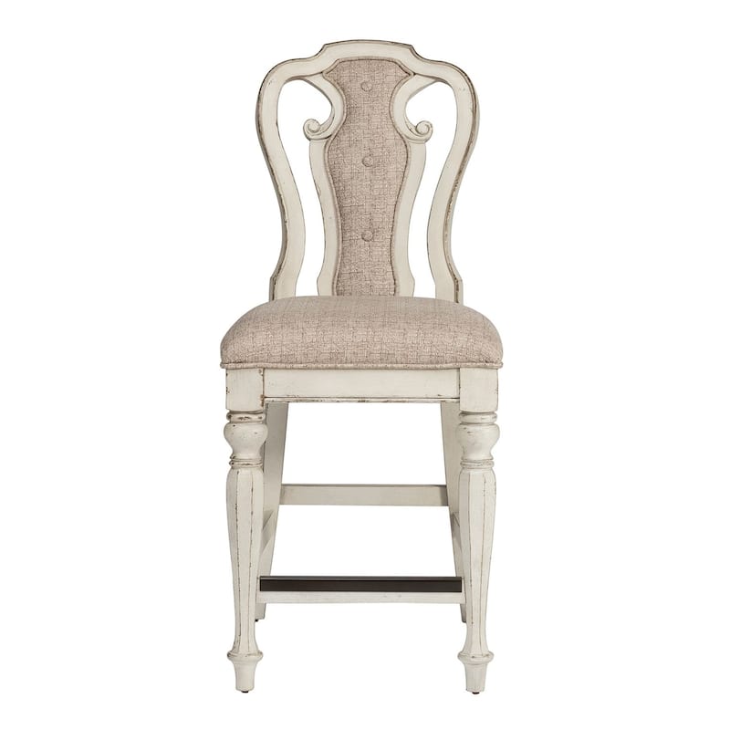 Magnolia Manor Antique White Weathered Bark Counter Height Chair (Set of 2)