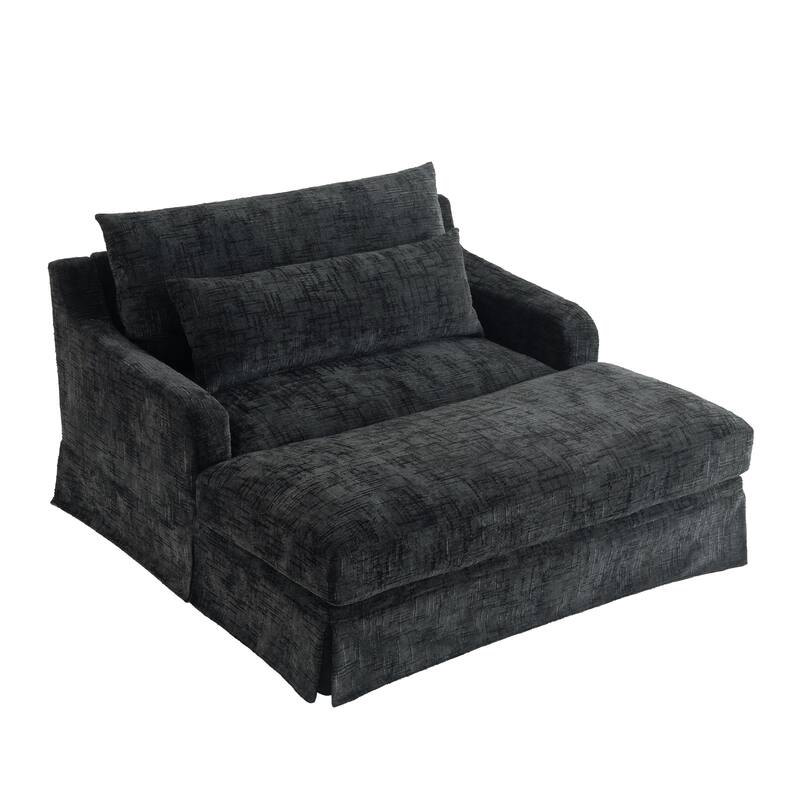 Chenille Sofa Bed with Extra-Deep Seat by Harper&Bright Designs