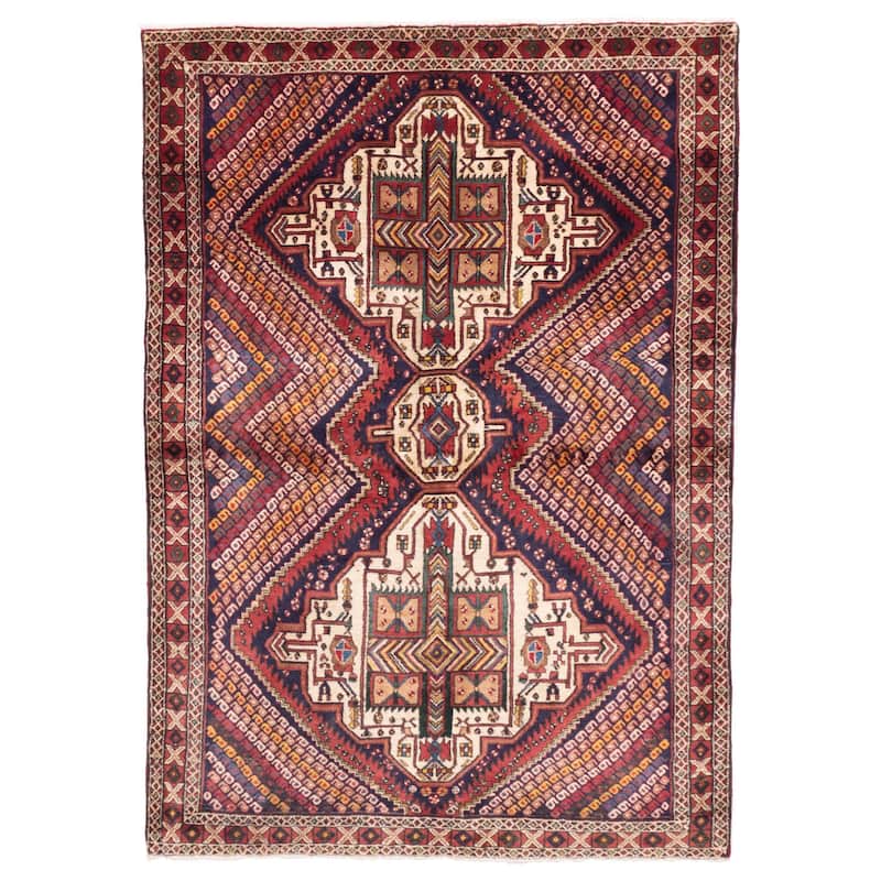 ECARPETGALLERY Hand-knotted Kayseri Dark Navy Wool Rug - 4'8 x 6'6