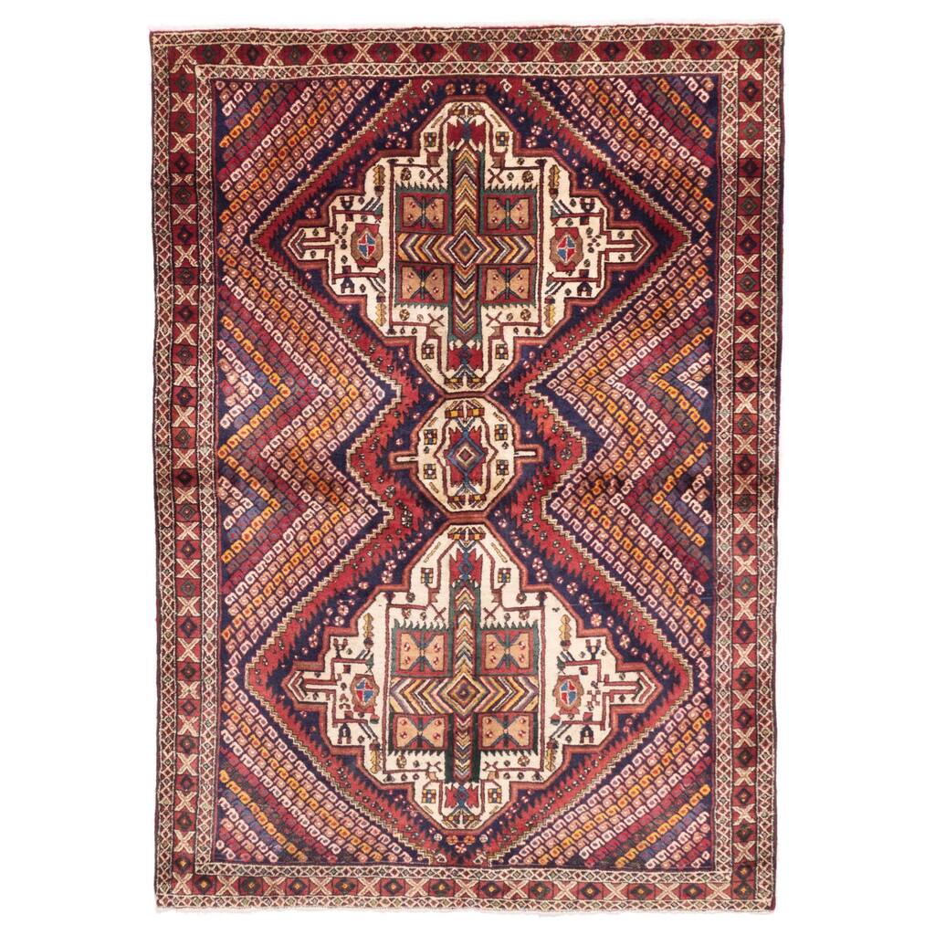 ECARPETGALLERY Hand-knotted Kayseri Dark Navy Wool Rug - 4'8 x 6'6