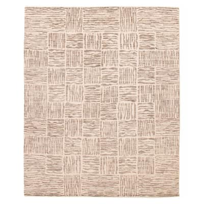 ECARPETGALLERY Hand-knotted Tangier Grey Wool Rug - 8'2 x 9'11