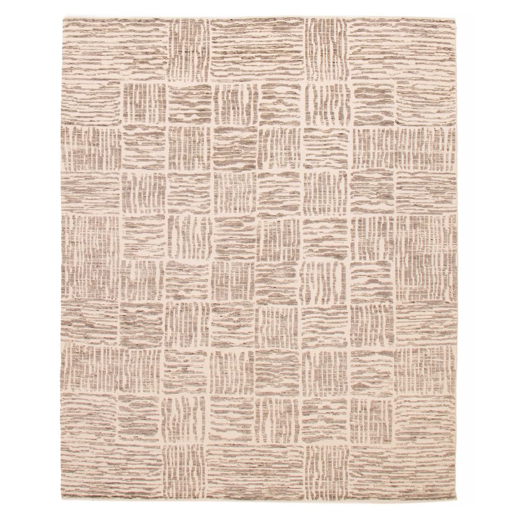 ECARPETGALLERY Hand-knotted Tangier Grey Wool Rug - 8'2 x 9'11