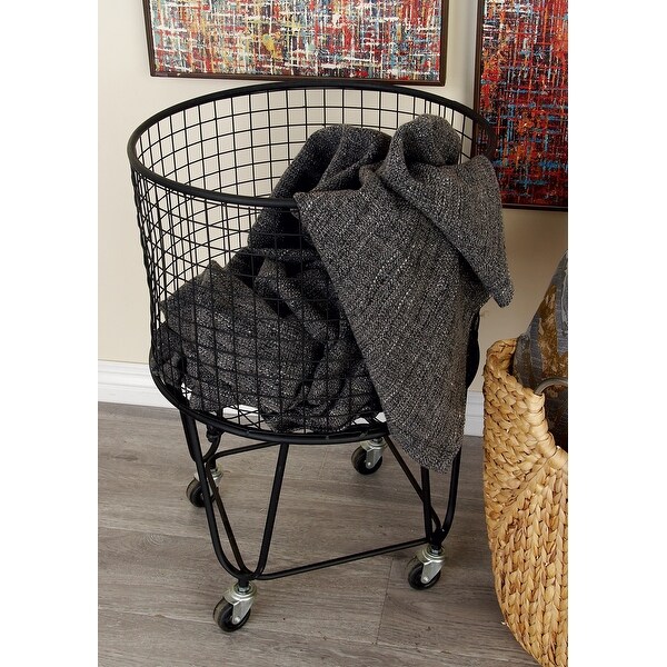 Black Iron Industrial Storage Cart 25 x 17 x 17 - 17"W, 25"H. Opens flyout.